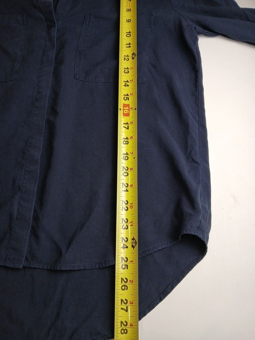 Cloth & Stone Shirt Women Medium Blue Tencel Hidden Button Front Long Sleeve Top - Picture 8 of 9